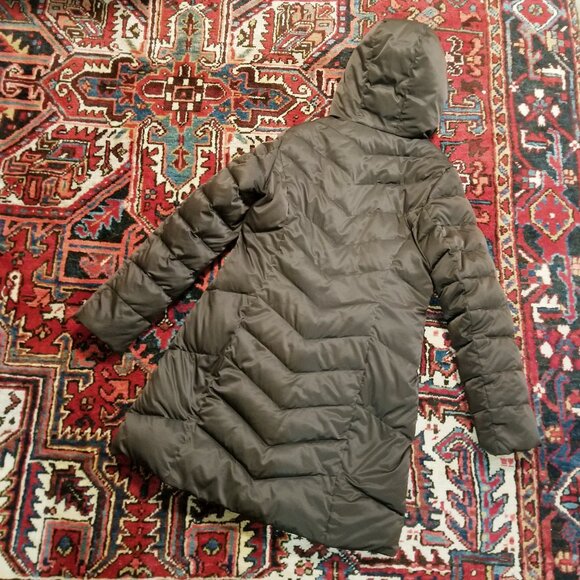 Eddie Bauer Brown Goose Down Long Hooded Coat EB550 - Size Small - Women's - Picture 10 of 11